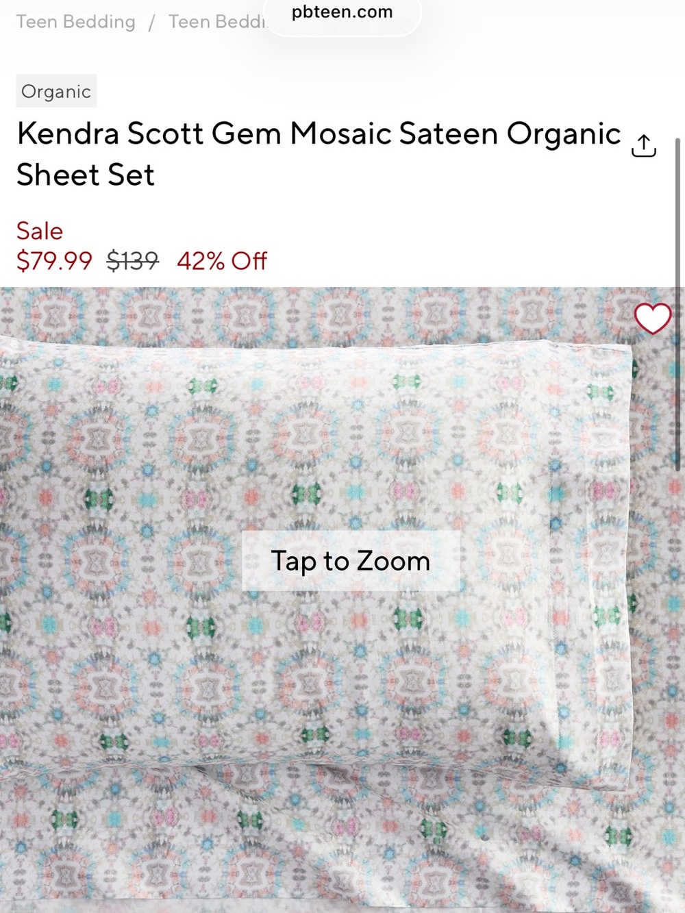 Pottery Barn Teen Pastel Medallion Full Sheet Set - Pink, Green, Blue
